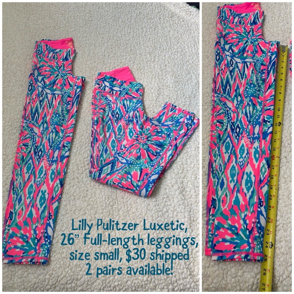 Lilly Pulitzer Vibrant Pink and Blue Leggings